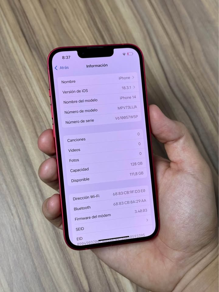 CELULAR APPLE IPHONE 14 128GB ROJO SEMINUEVO