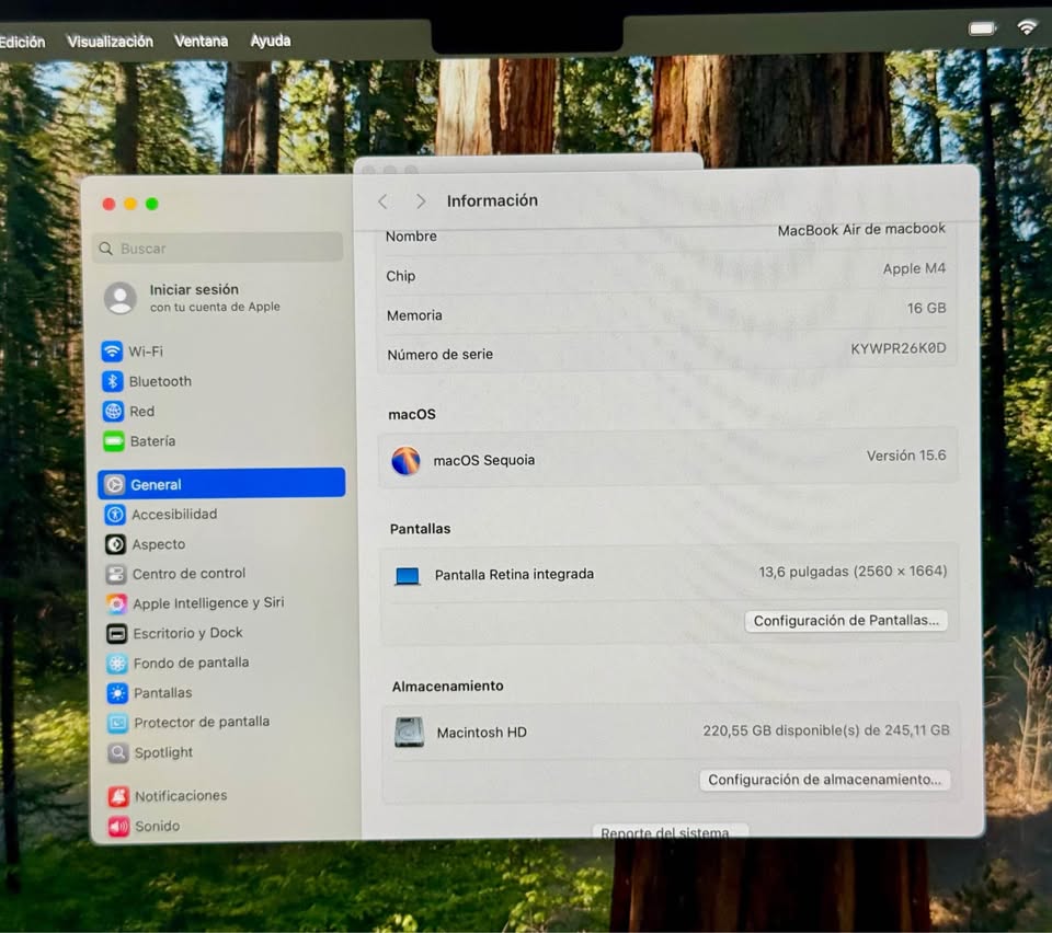 MacBook Air 2025 Azul Cielo | M4 – 16 GB RAM – 256 GB SSD – 13.6”